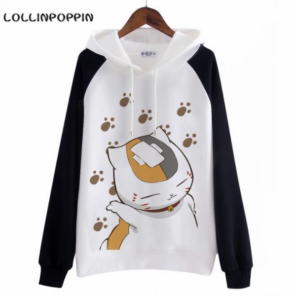 Anime Natsume's Book of Friends Natsume Yuujinchou Madara Printed Hoodies Men & Women Cartoon Pullovers Unisex Hoody