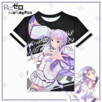 Anime Re: Life in a Different World from Zero T-shirt Emilia Polyester T Shirt Summer Active Fashion Men Women Clothing