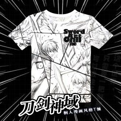 Anime Sword Art Online Kirito T-shirt Polyester SAO Cool T Shirt Summer Active Otaku Men Women Clothing