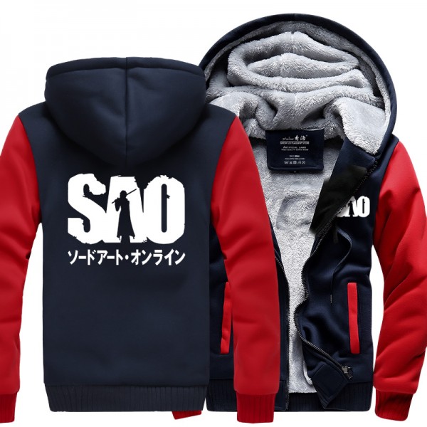 Anime Sword Art Online S.A.O sweatshirt men 2017 spring winter warm fleece hoodie fashion men tracksuit high quality coat jacket