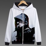 Anime Tokyo Ghoul Ken Kaneki Printed Hoodies Hooded Zip Up Sweatshirts New 2017 Touka Kirishima Hoodie Free Shipping