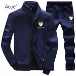 Aoue 2017 Men Winter hoodies Sporting Suit  Mens Tracksuits brand sportsuit 2pcs Sweatshirt black Sportswear hooded hoody 