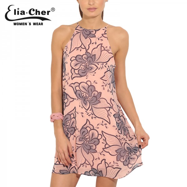 Art Inspired Shift Dress Pink Women 2017 Summer Eliacher Brand Plus Size Casual Women Clothing Dresses vestidos 8308