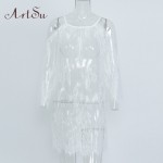 ArtSu Summer Dress 2017  Sexy Loose Lace  Loose Floral Sheer Strap Dresses Boho Dress Off Shoulder Beach Dress ASDR10001