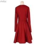 Artka Butterfly Women's 2015 Autumn Solid Color Coat Long-Sleeved Wool Comfortable Long Overwear FA11253Q