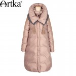Artka Women's 2016 Winter Long Outerwear 90% Duck Down Coat Long-Sleeved Warm Down Coat Warm Long Quilted Jacket ZK15357D