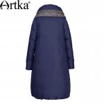 Artka Women's 2016 Winter Long Outerwear 90% Duck Down Coat Long-Sleeved Warm Down Coat Warm Long Quilted Jacket ZK15357D