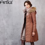 Artka Women's 2016 Winter New Fur Hoodie Duck Down Coat Wind Proof Warm Thick Long Down Outerwear YK10057D 
