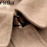 Artka Women's Autumn New 2 Colors All-match Woolen Coat Vintage Turn-down Collar Long Sleeve Slim Fit Coat WA10159Q