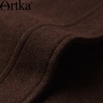 Artka Women's Autumn New 2 Colors All-match Woolen Coat Vintage Turn-down Collar Long Sleeve Slim Fit Coat WA10159Q