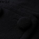Artka Women's Autumn New 2 Colors Double Breasted Woolen Coat Vintage Turn-down Collar Long Sleeve Wide-waisted Coat WA10062Q 