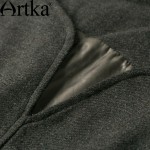 Artka Women's Autumn New Solid Color All-match Dress Vintage Sleeveless Wide Hem Dress With Sashes LA10363Q