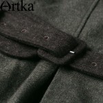 Artka Women's Autumn New Solid Color All-match Dress Vintage Sleeveless Wide Hem Dress With Sashes LA10363Q