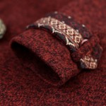 Artka Women's Autumn New Vintage Ethnic Embroidery Patchwork Drawstring Slim Woolen Hooded Coat FA10541Q