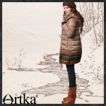 Artka Women's Autumn Winter Vintage Hooded Collar Long Sleeve Contrast Color Midi Pattern Thick Down Jacket YK12348D Artka Women's Autumn Winter Vintage Hooded Collar Long Sleeve Contrast Color Midi Pattern Thick Down Jacket YK12348D