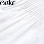 Artka Women's Spring New Boho Style Beige Drapped Spaghetti Strap Dress Vintage All-match Mid-Calf A-Line Dress LA13362C