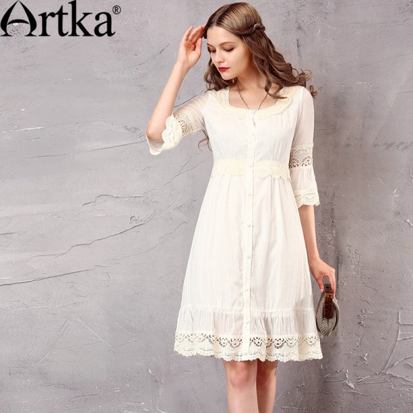 white lace empire waist dress