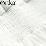 Artka Women's Summer New 2 Colors Lace Patchwork Dress Elegant V-Neck Sleeveless Empire Waist Wide Hem Dress LA11562X