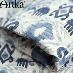 Artka Women's Winter New Ethnic Printed 90% White Duck Down Coat Vintage Hooded Long Sleeve Slim Fit Down Coat ZK16159D
