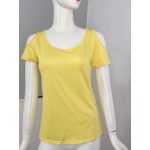 Aselnn Plus Size 5xl Women Slim Sexy Cotton T Shirt Summer Off Shoulder Short Sleeve Hollow Out Casual Womens Tops
