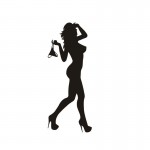 Automobile Motorcycle Funny Beautiful Sexy Woman In Bikini Decorative Wall Stickers Cartoon Car Sticker Black/Silver CT-573