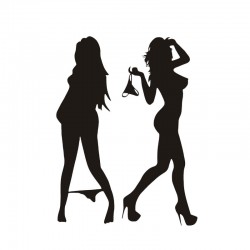 Automobile Motorcycle Funny Beautiful Sexy Woman In Bikini Decorative Wall Stickers Cartoon Car Sticker Black/Silver CT-573