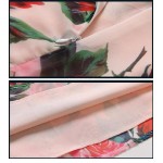 Autumn 2016 Women Long Sleeve Maxi Dress Long Chiffon Floral Print Pink Bohemian Bodycon Boho Dresses Clothing