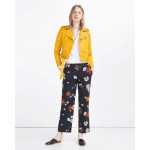Autumn 2017 Yellow Faux Leather Jackets Women Short Design Long Sleeve Biker Jacket Outwear Leather Jacket Women