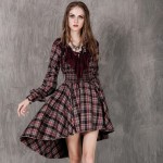 Autumn Dress 2017 Yuzi.may Boho New Cotton Women Dresses Long Ruffles Sleeve V-Neck Asymmetrical Vestidos A8166 Vestido Feminino