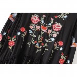 Autumn Fashion Brand Floral Embroidered Dress Women Round Neck Long Sleeve Vintage Black Dress Vestidos 2016 AAZZ8304