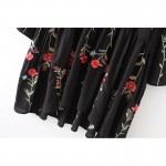Autumn Fashion Brand Floral Embroidered Dress Women Round Neck Long Sleeve Vintage Black Dress Vestidos 2016 AAZZ8304