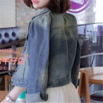 Autumn Spring Long Sleeve Women Denim Jacket Frayed Jeans Jacket Women Outerwear Womens Vintage Ripped Clothing Chaquetas Mujer