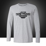 Autumn USCSS Nostromo Printed T-Shirt Cotton Prometheus Alien Weyland Yutani T shirt Mens Longt Sleeve Tee Tops Plus Size