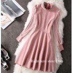 Autumn Winter 2016 New Women Dress Beading Latern Long Sleeve Suede Elegant bodycon Prom Party Dress Slim vestidos Spring