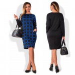 Autumn Winter Dress Women Plaid Patchwork Color Block Long Sleeve Plus Size 6XL Dress Elegant Shift Casual Slim Office Dress