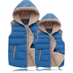 Autumn Winter Fashion Cotton Vest Women Sleeveless Hooded Collar Casual Coat Colete Feminino Waistcoat Wool Lady Vest Outerwear