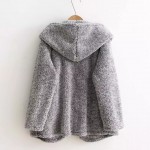 Autumn Winter Fashion Women Fax Far Hooded Coats Mixed Color Outerwears