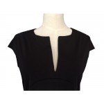 Autumn Women Pencil Office Dress Plunge V Neck Short Sleeve Slim OL Work Party Dresses Zipper Bandage Dress Black Vestidos