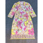 Autumn new slik  jersey fashion printing knitting slim dress with belt  free shipping
