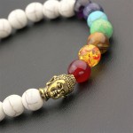 Ayliss 8mm White Stone Black Lava Beads 7 Chakra Healing Balance Buddha bouddha Bracelet Yoga Reiki Prayer Bijoux Mother's Day