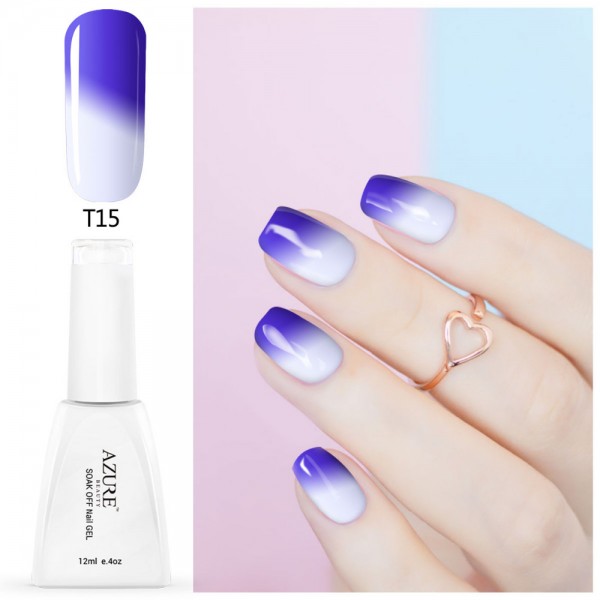 Azure 12ML Temperature Chameleon Nail Gel Polish Thermal Color Change UV GeL Nail Soak Off Gel Nail Polish Changing Color Gel