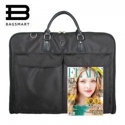 BAGSMART Waterproof Black Zipper Garment Bag With Hanger Clamp Waterproof Suit Bag Durable Men Business Trip Travel Bag For Suit