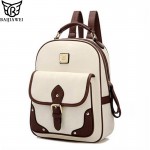 BAIJIAWEI 2017 New PU Leather Women Backpack Casual School Bags For Teenagers Girls Travel BackPacks High Quality Shoulders Bag