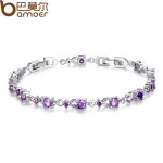 BAMOER 6 Colors Luxury Rose Gold Color Chain Link Bracelet for Women Ladies Shining AAA Cubic Zircon Crystal Jewelry JIB013