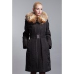 BASIC-EDITIONS New Women's Clothing Embroidered Long Parka  Fox Fur Collar Female Jacket Luxury Women Cotton Coat  D12101