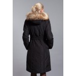 BASIC-EDITIONS New Women's Clothing Embroidered Long Parka  Fox Fur Collar Female Jacket Luxury Women Cotton Coat  D12101