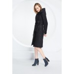 BASIC EDITIONS Spring Autumn Women Long Jacket Thin Cotton Coat Ladies Slim Long Hooded Collar Adjustable Waist Coat - 14S-62