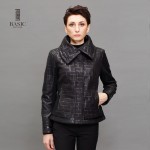 BASIC EDITIONS Spring Autumn Women's Fashion Long Sleeve Turn-down Collar Zip Jacket Women Black Casual Slim Coat - Z14058