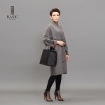 BASIC EDITIONS Women's Fashion Loose Wool Long Coat With Belts Ladies Grey Wool Coat Winter Casual Long Overcoat BW162