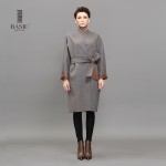 BASIC EDITIONS Women's Fashion Loose Wool Long Coat With Belts Ladies Grey Wool Coat Winter Casual Long Overcoat BW162